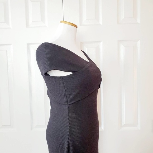 Bar III Ribbed Off The Shoulder Sweater Dress - Picture 4 of 5